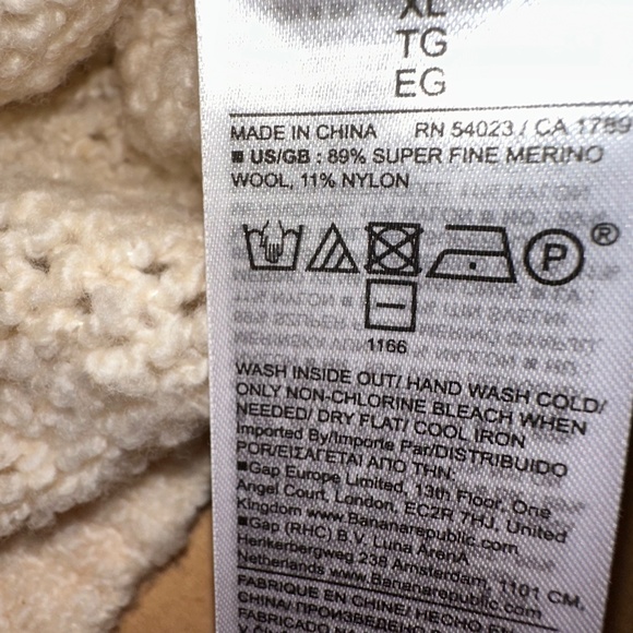 Banana Republic cream knit sweater, XL,  PG1432 - Picture 4 of 5